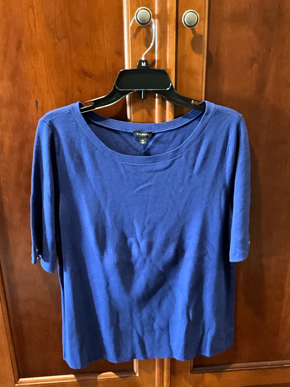 NWT Talbots Women's Blue Short-Sleeve Knit Top Size Xlarge